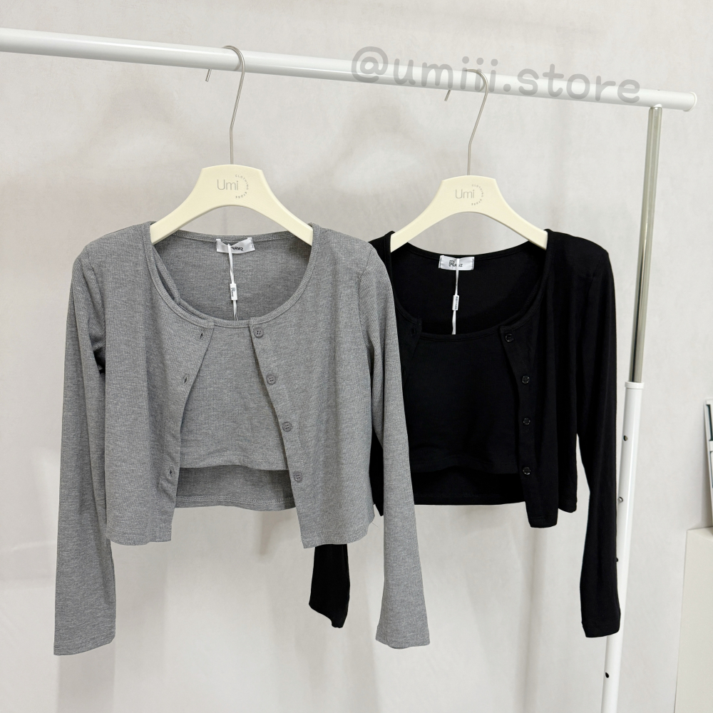 現貨+預購 D005【日常吊帶背心+親膚外套set】-細節圖3