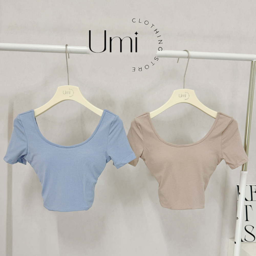 現貨出清！D006【大U領露背短版上衣】-細節圖5