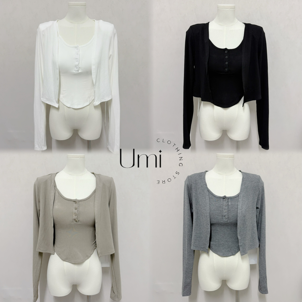 現貨+預購 D010【溫柔彈力背心+外套兩件式set】-細節圖2