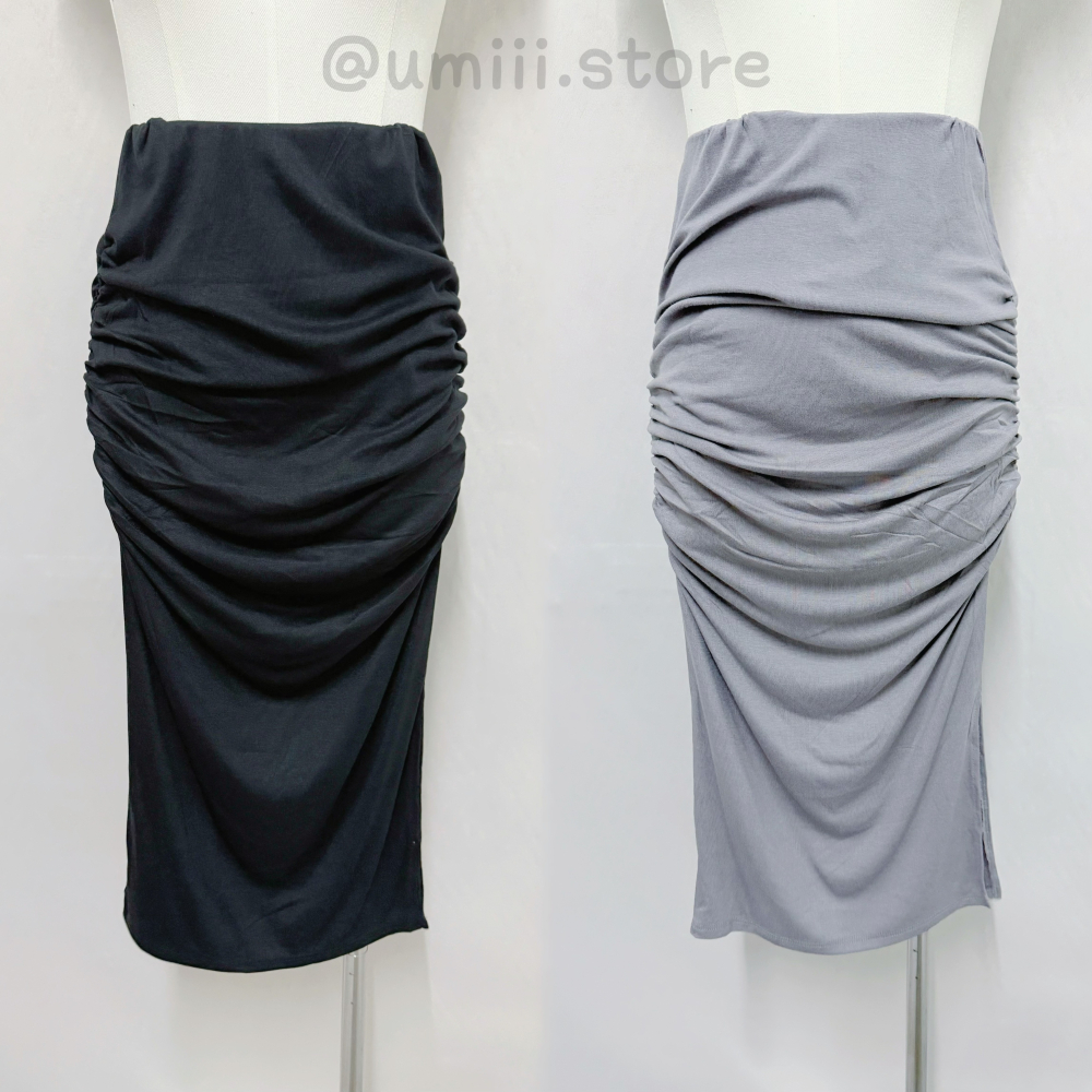 現貨+預購 E010【側開衩抓皺魚尾長裙】-細節圖4