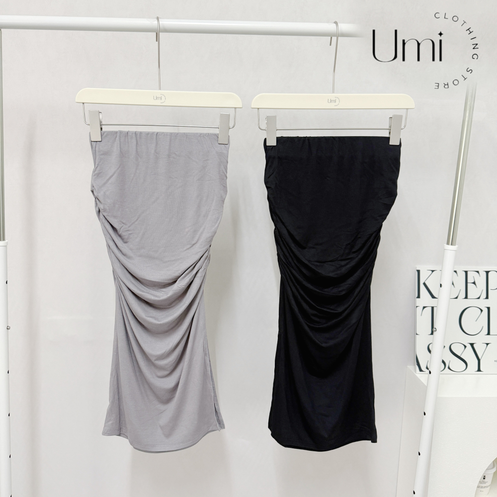 現貨+預購 E010【側開衩抓皺魚尾長裙】-細節圖5