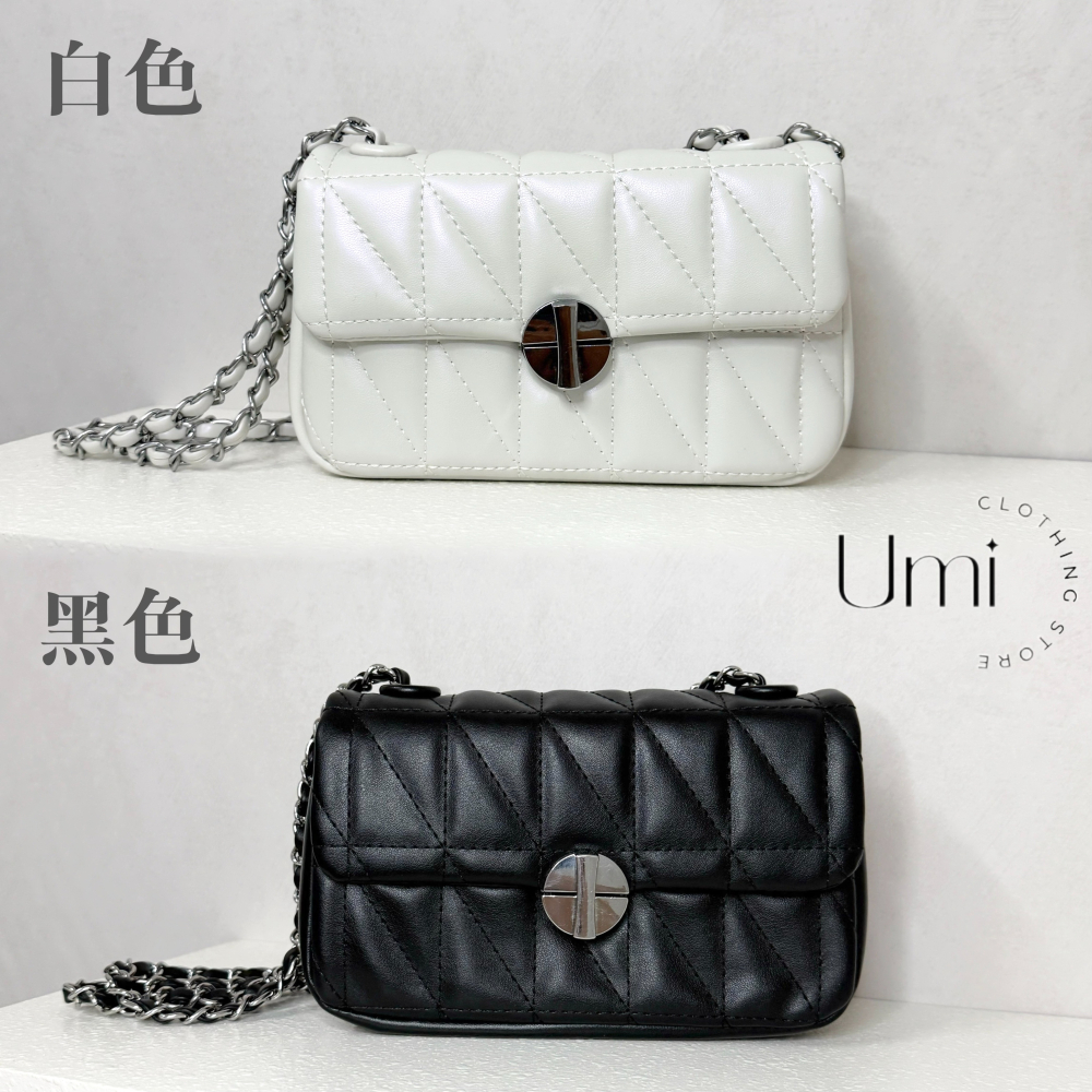 現貨+預購 F001【菱格鏈條斜肩包】-細節圖2