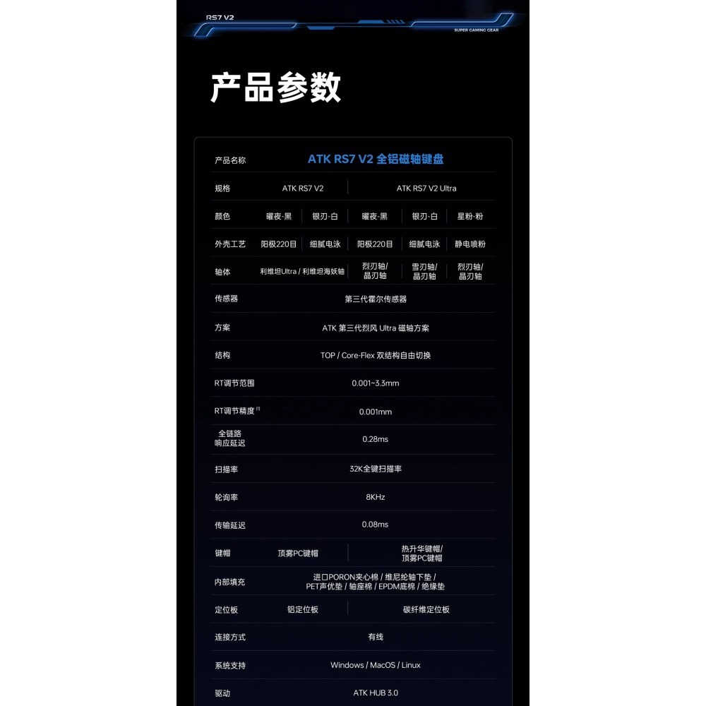ATK RS7 V2 ULTRA 磁軸 最新版軸體 晶刃軸 保固 現貨 送霧透鍵帽-細節圖5