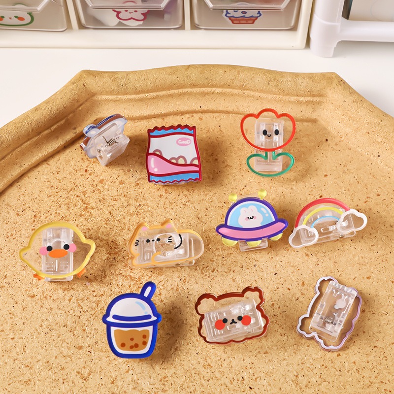 透明壓克力小夾子 ins可愛照片夾 塑料裝飾夾子 封口便簽夾 相片夾子 造型夾子 造型夾 文具 辦公用品-細節圖3