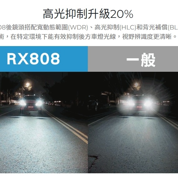 【送128G】DOD RX808 WDR HCL BLC TS碼流 前後1080P 電子後視鏡 行車記錄器-細節圖8