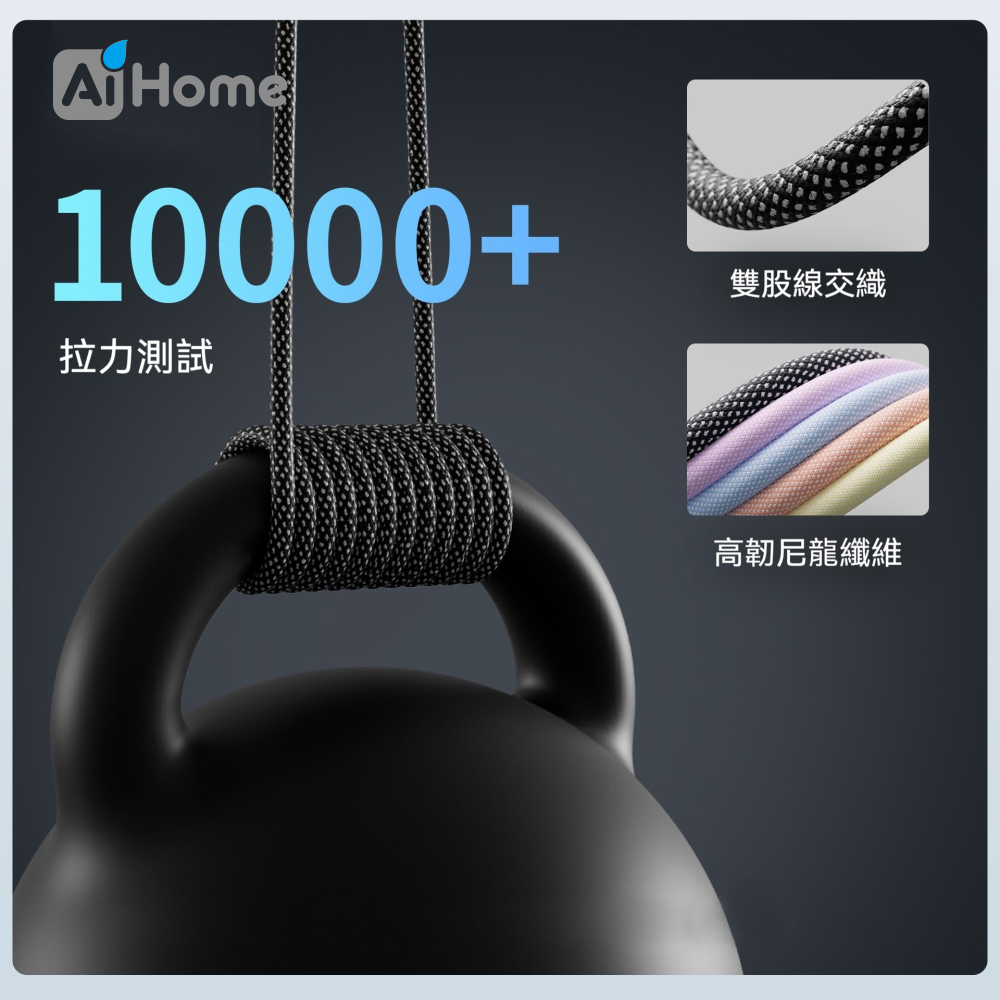 AI HOME Type-C Lightning 編織線 磁吸 快充傳輸線 PD60W 充電線 耐折拉易收納 相容多裝置-細節圖8