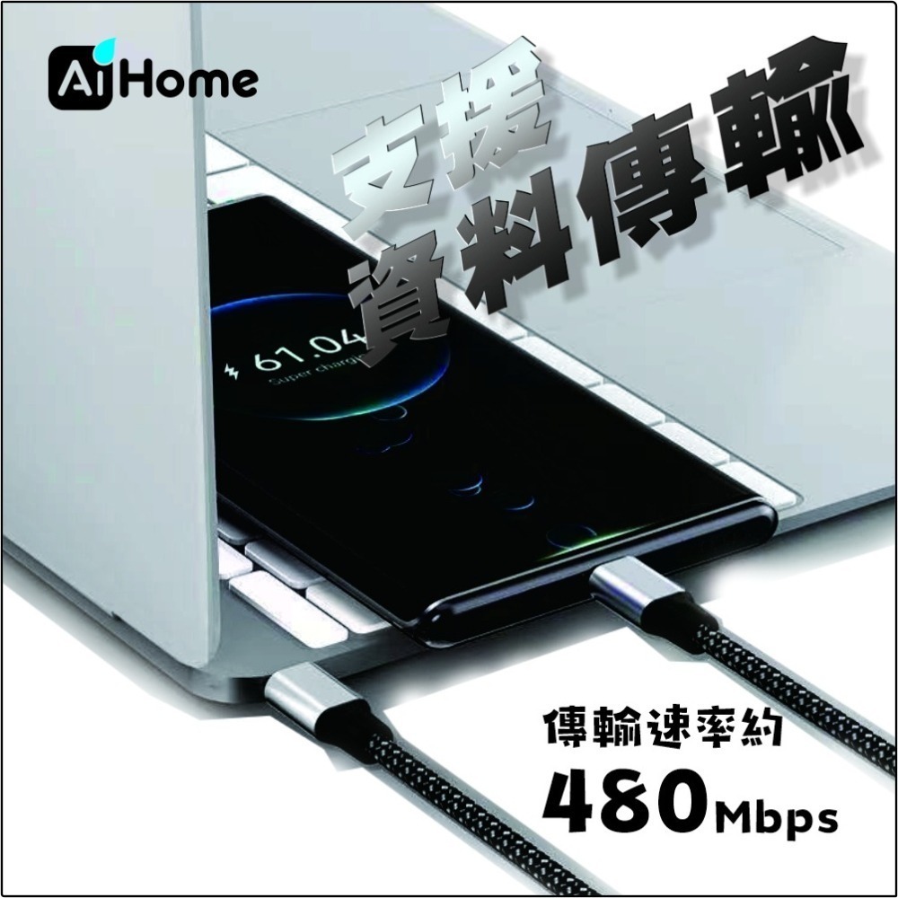 33W GaN 氮化鎵 雙孔快充組 充電頭+充電線 A TO L 編織線 適用蘋果iPhone 安卓 豆腐頭 充電器-細節圖5