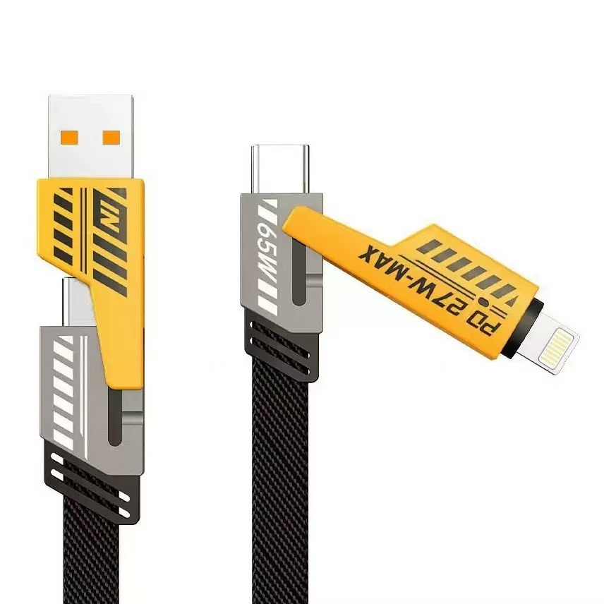 四合一機甲PD快充線 數據傳輸 Type C USB Lightning 適用蘋果 安卓SAMSUNG OPPO-規格圖11