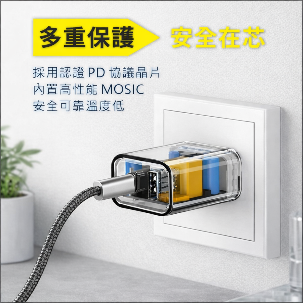 【AiHome】20W PD快充頭 USB A+TYPE C 雙接口充電頭 適用於蘋果/Android 充電器-細節圖3