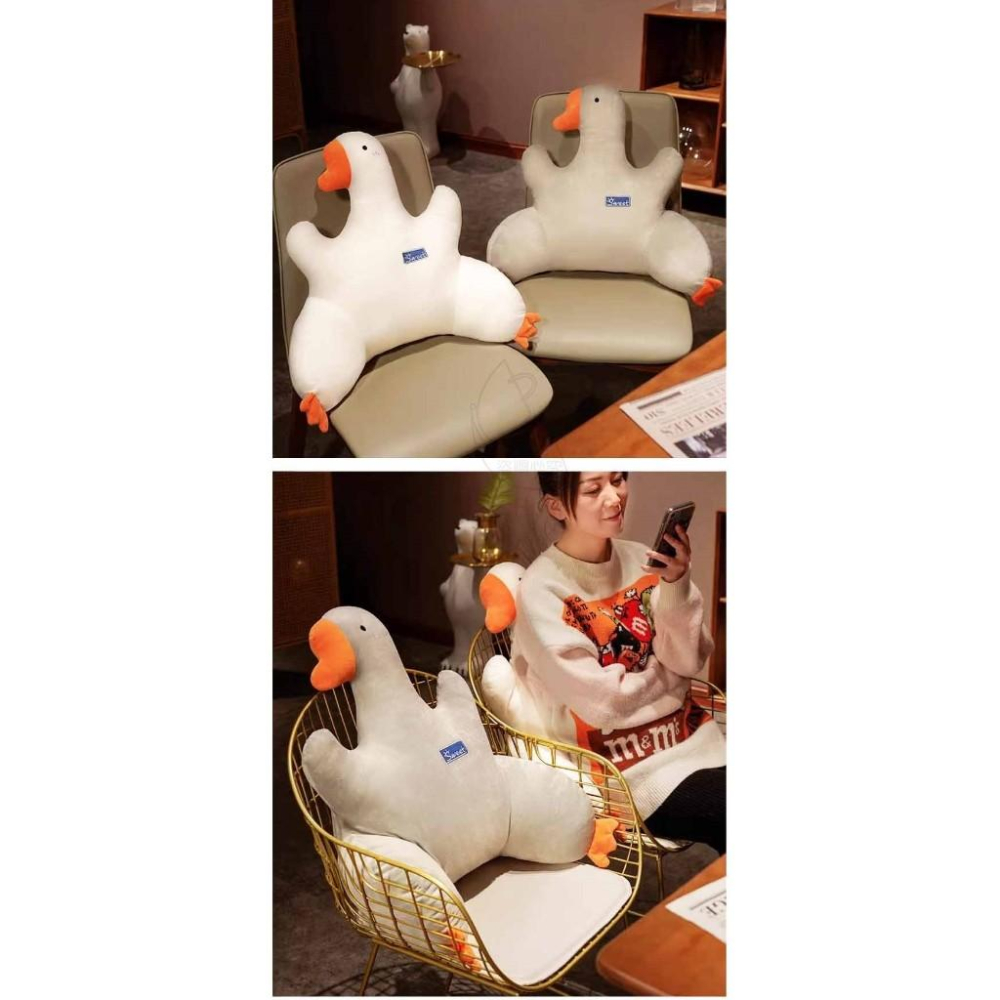 【現貨】 多功能雙側護翼大鵝腰靠枕 紓壓放鬆 可愛卡通 約45*55cm 坐墊 靠墊 枕頭 辦公室 靠腰 座墊-細節圖3