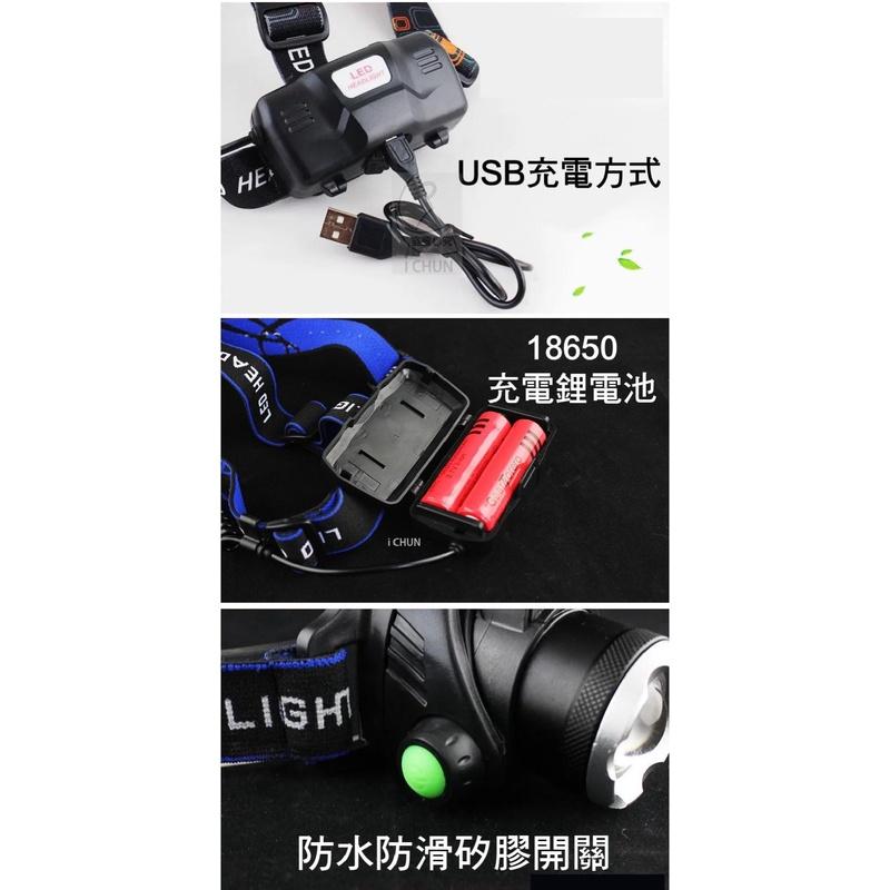 【現貨】 LED感應頭燈 附18650鋰電池2顆 感應變焦 超強燈光 爆亮三段 L2伸縮調光 強光LED頭燈 釣魚頭燈-細節圖4