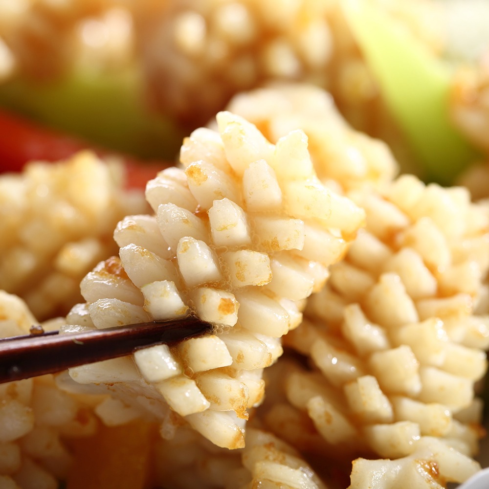 【大江生鮮】鮮脆刻花魷魚500g/每包！花枝/花枝花/魷魚花/全卷刻花/烏賊/墨魚/魷魚切片/花枝切片/冷凍生鮮食材批發-細節圖4