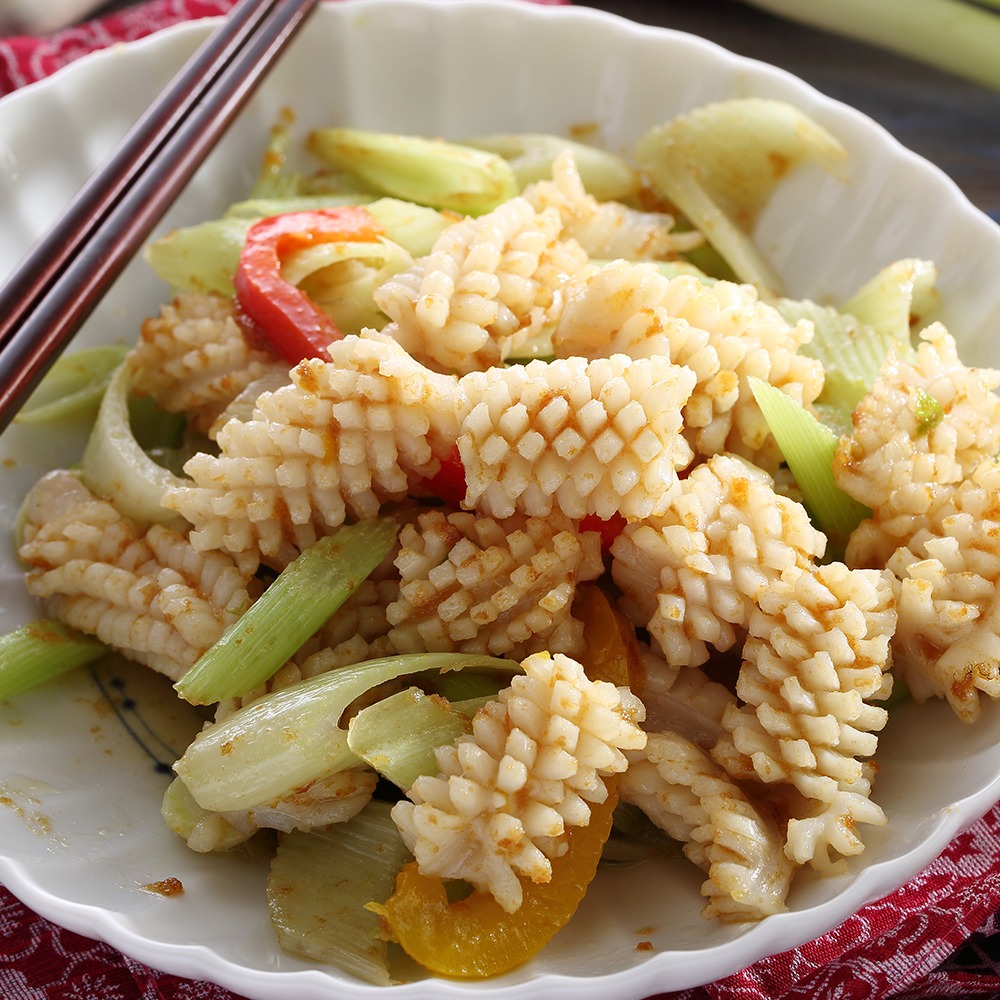 【大江生鮮】鮮脆刻花魷魚500g/每包！花枝/花枝花/魷魚花/全卷刻花/烏賊/墨魚/魷魚切片/花枝切片/冷凍生鮮食材批發-細節圖5