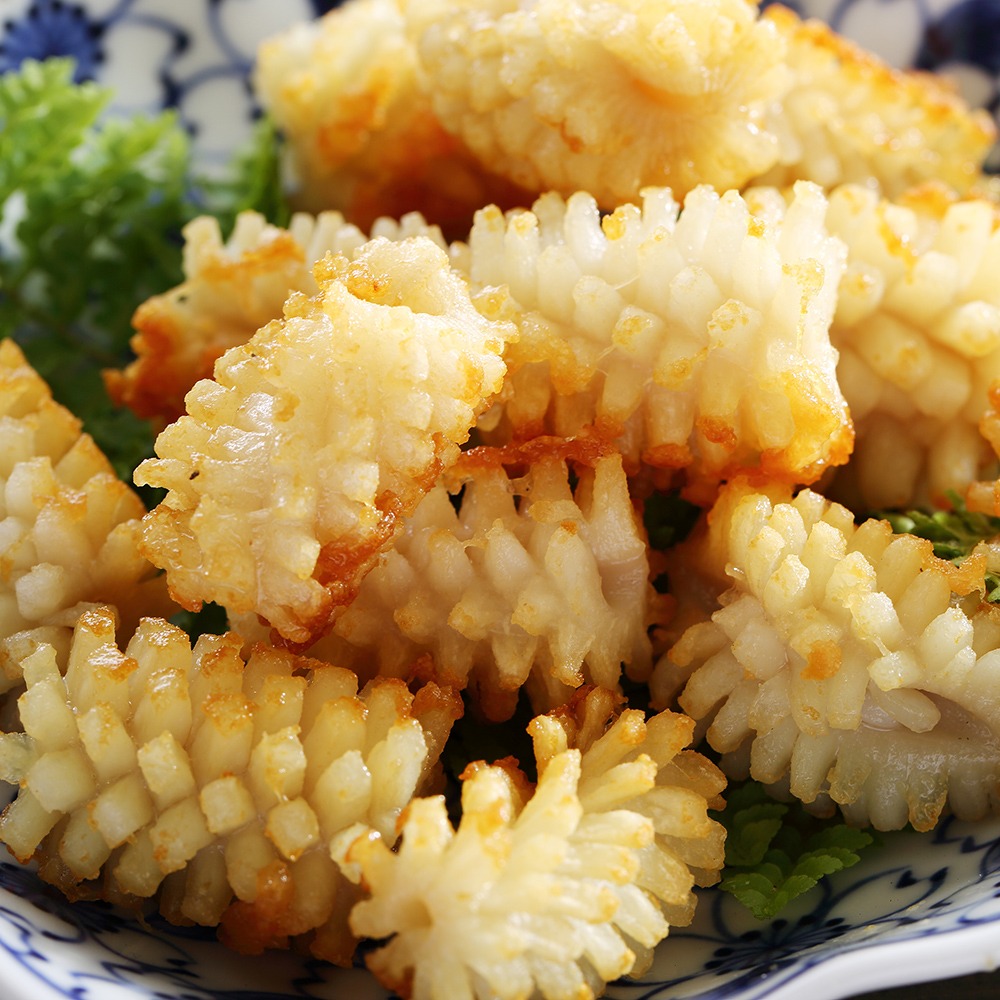 【大江生鮮】鮮脆刻花魷魚500g/每包！花枝/花枝花/魷魚花/全卷刻花/烏賊/墨魚/魷魚切片/花枝切片/冷凍生鮮食材批發-細節圖6