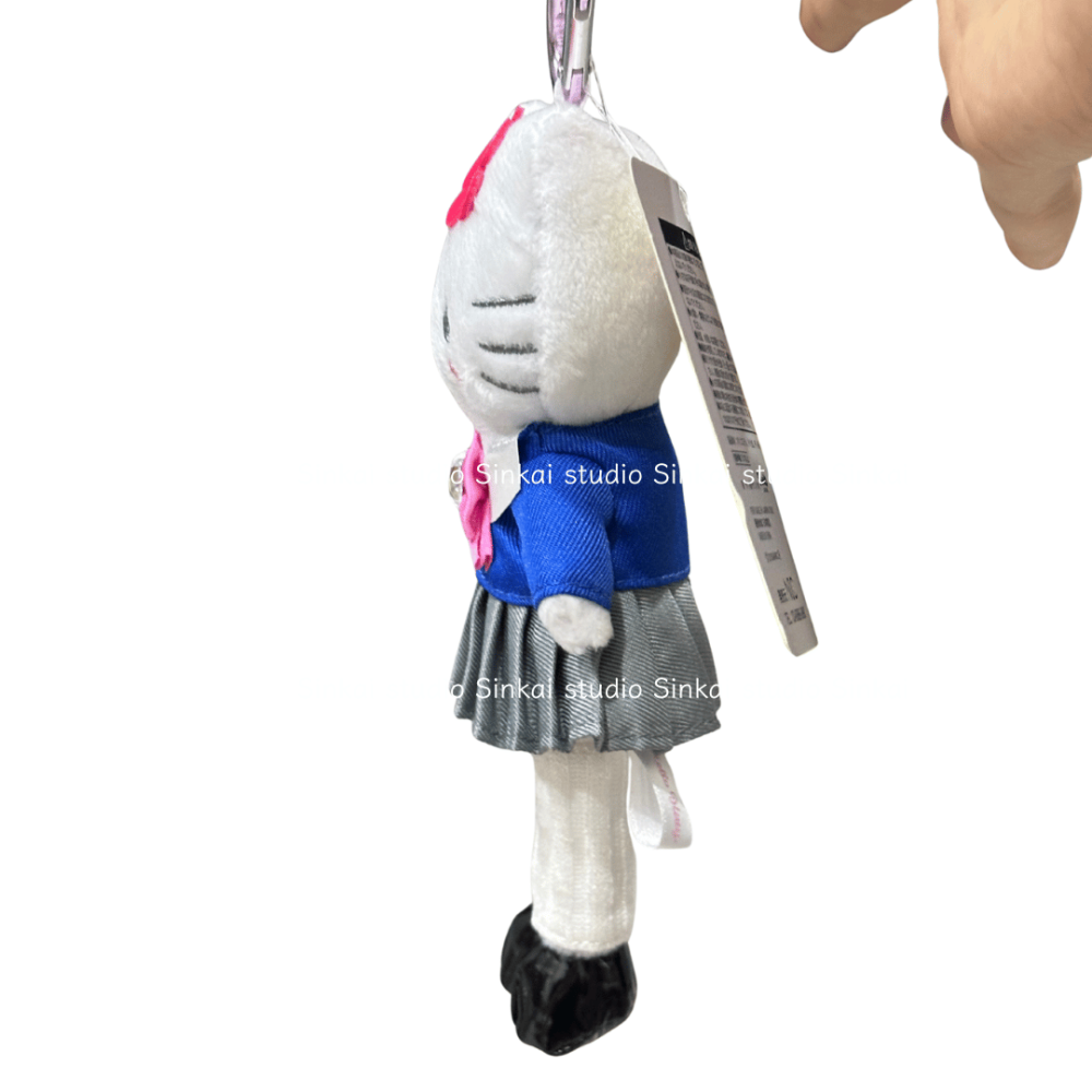 芯楷本舖【台灣現貨】日本限定 正品代購 高校制服 長腿 kitty 黑皮 登山扣 玩偶吊飾-細節圖5
