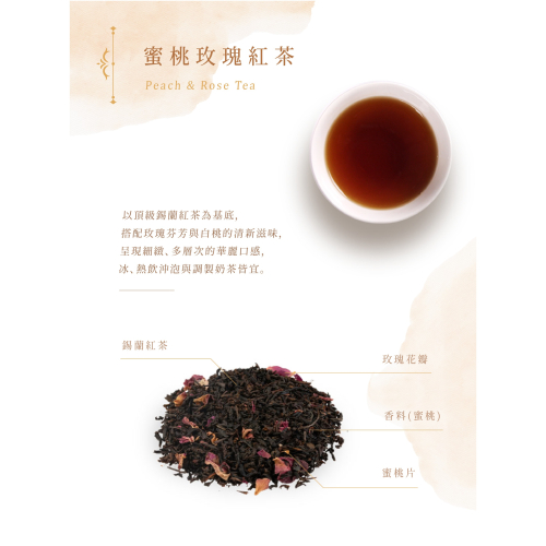 英茶香 | NO.22蜜桃玫瑰紅茶100g散茶袋