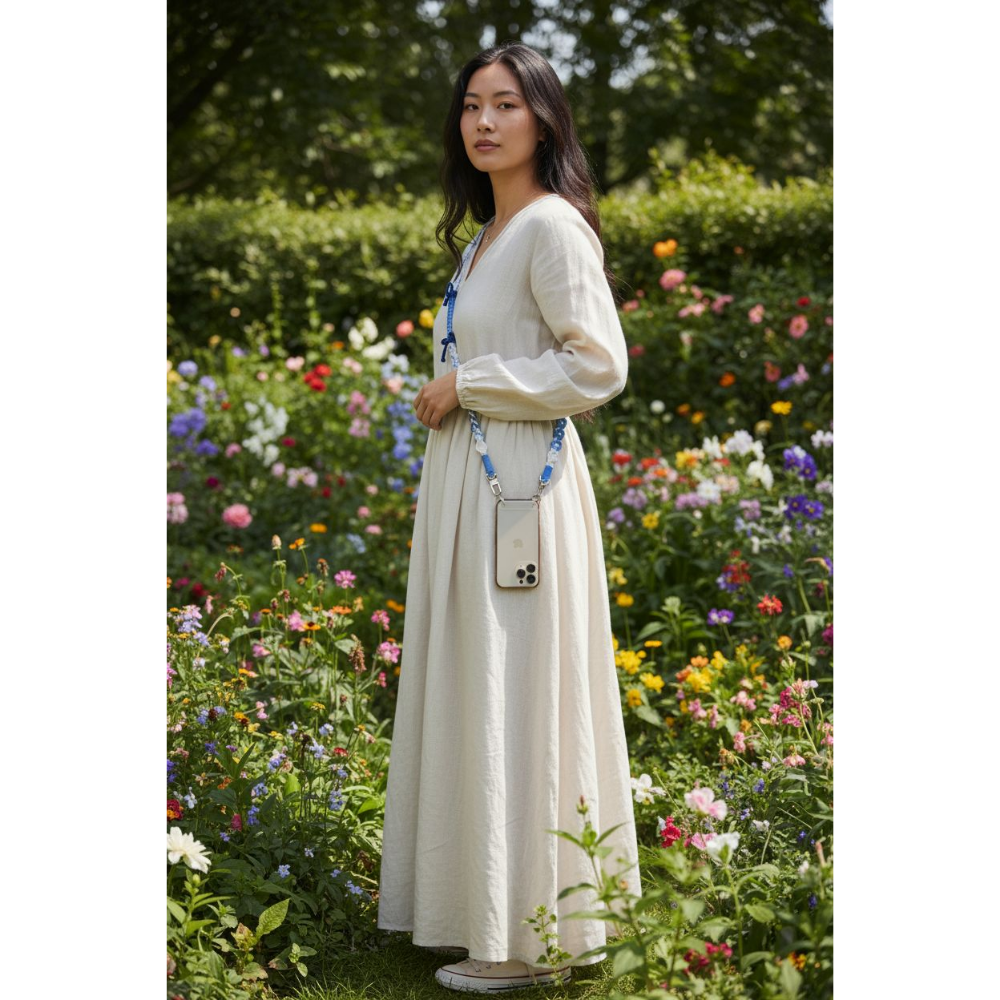 ｜手機長揹繩｜藍紫色系賣場｜雙面花朵▪︎可調整長度-細節圖2