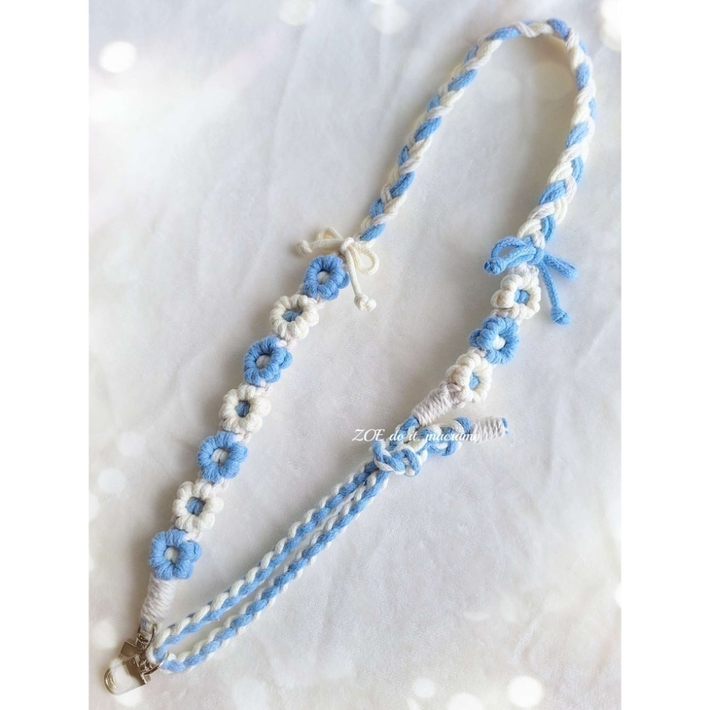 ｜手機長揹繩｜藍紫色系賣場｜雙面花朵▪︎可調整長度-規格圖2