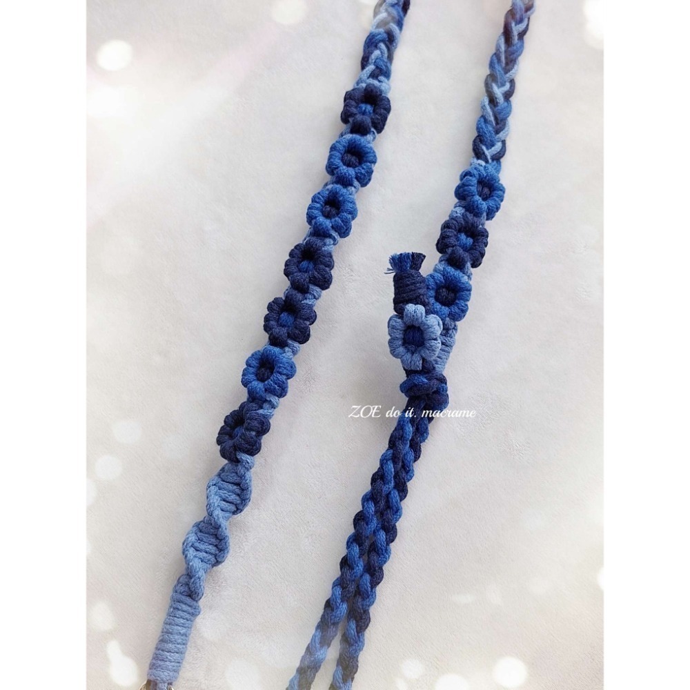 ｜手機長揹繩｜藍紫色系賣場｜雙面花朵▪︎可調整長度-規格圖2