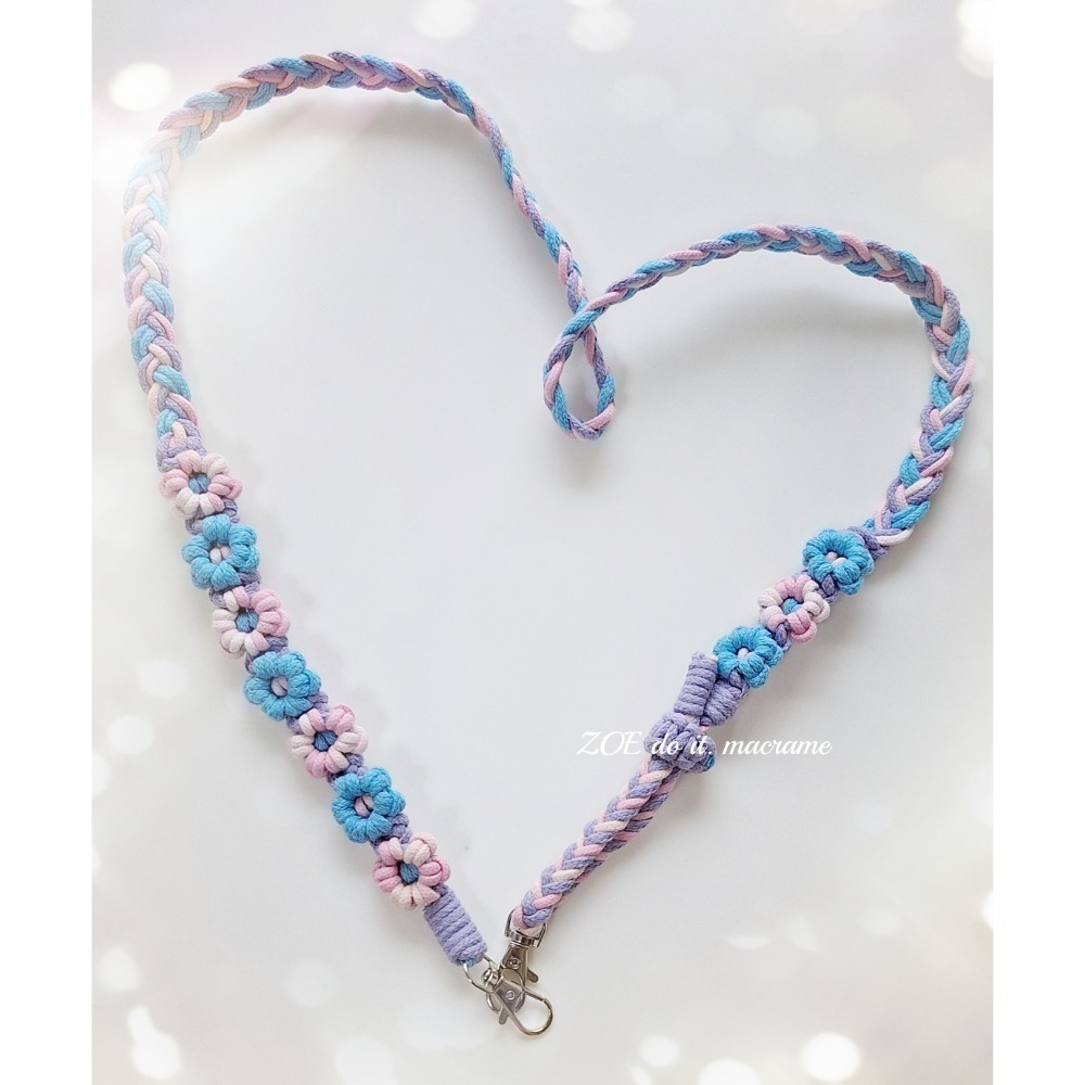 ｜手機長揹繩｜藍紫色系賣場｜雙面花朵▪︎可調整長度-規格圖2