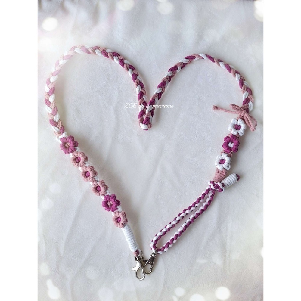 ｜手機長揹繩｜藍紫色系賣場｜雙面花朵▪︎可調整長度-規格圖2