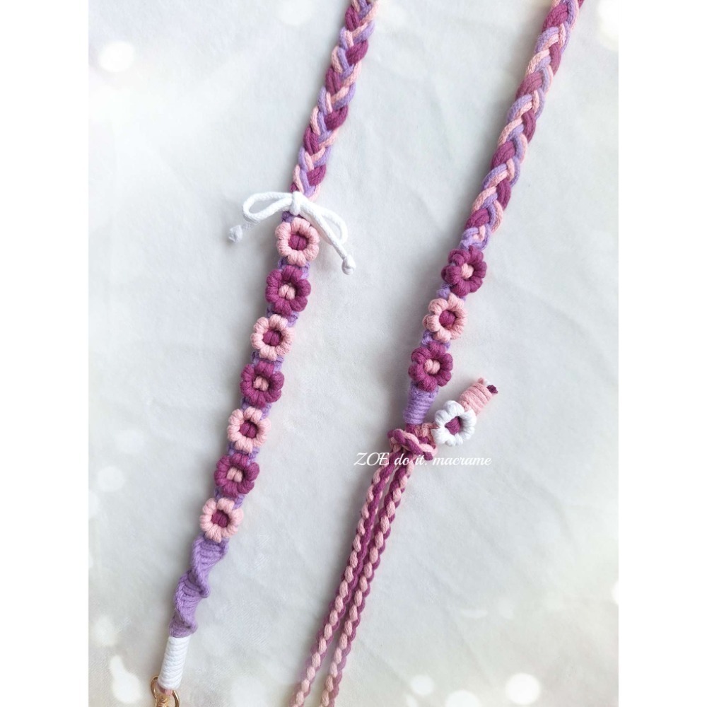 ｜手機長揹繩｜藍紫色系賣場｜雙面花朵▪︎可調整長度-規格圖2