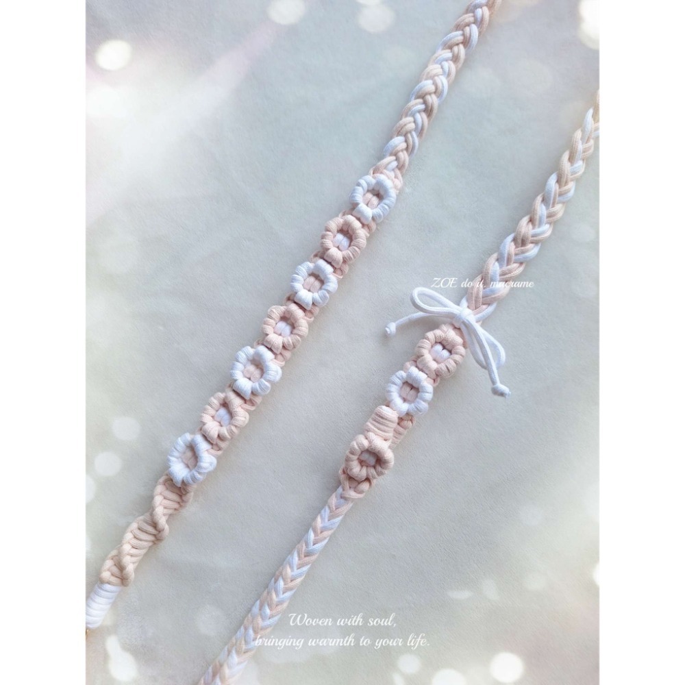 ｜手機長揹繩｜粉嫩色系賣場｜雙面花朵▪︎可調整長度-規格圖1