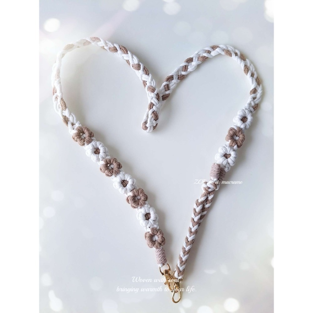 ｜手機長揹繩｜大地色系賣場｜雙面花朵▪︎可調整長度-規格圖1