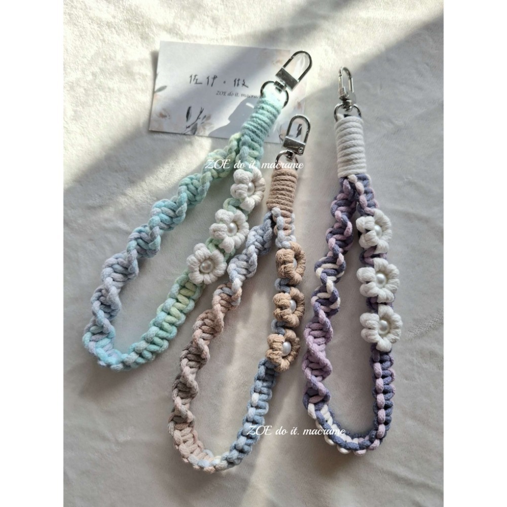 ｜手機短掛繩｜淚之珠▪︎珍珠花花-細節圖2