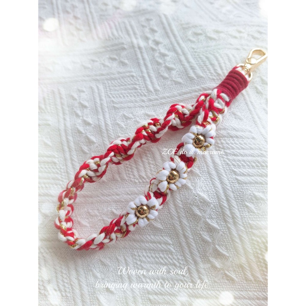 ｜手機短掛繩｜淚之珠▪︎珍珠花花-規格圖5