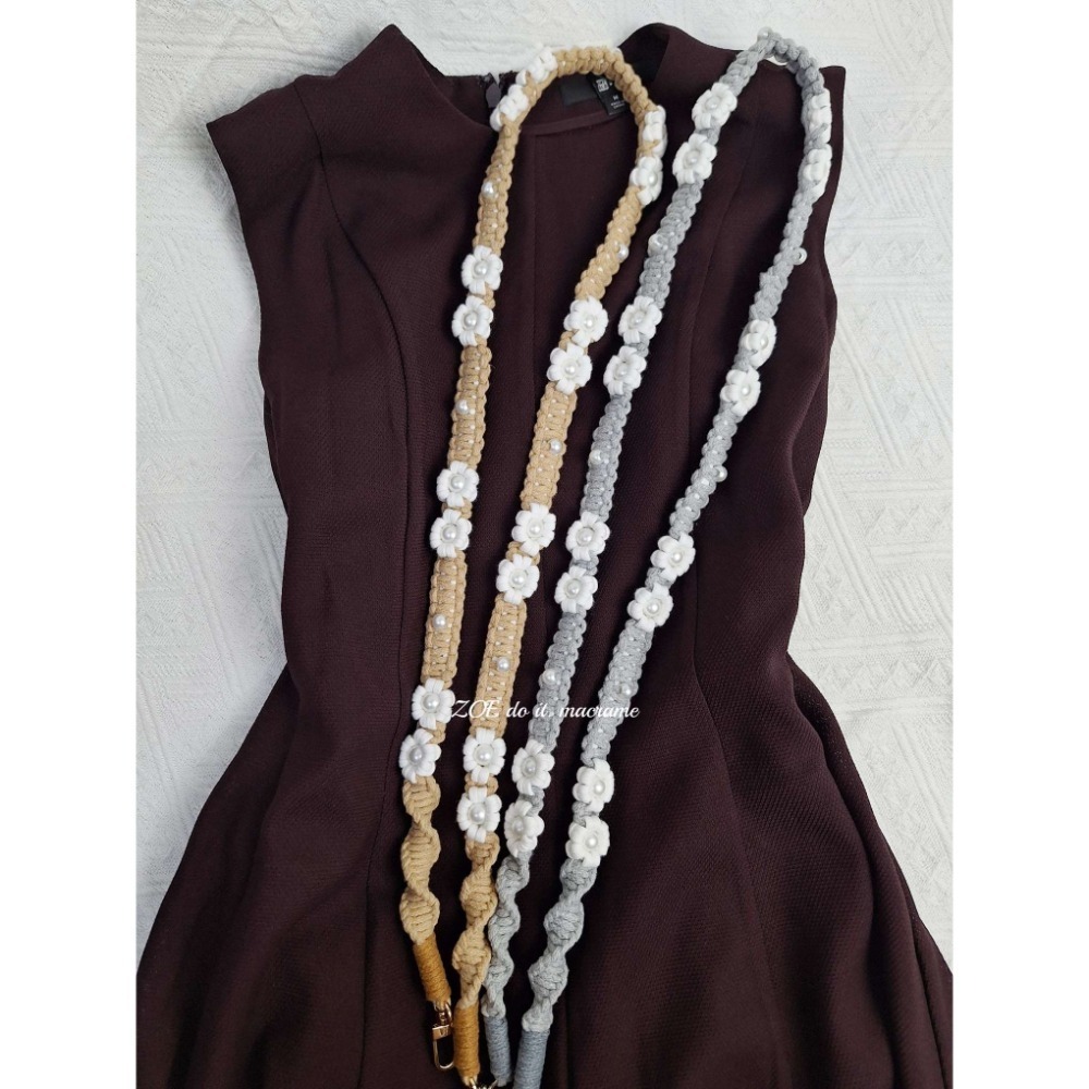 ｜手機長揹繩｜珍珠花花-細節圖3