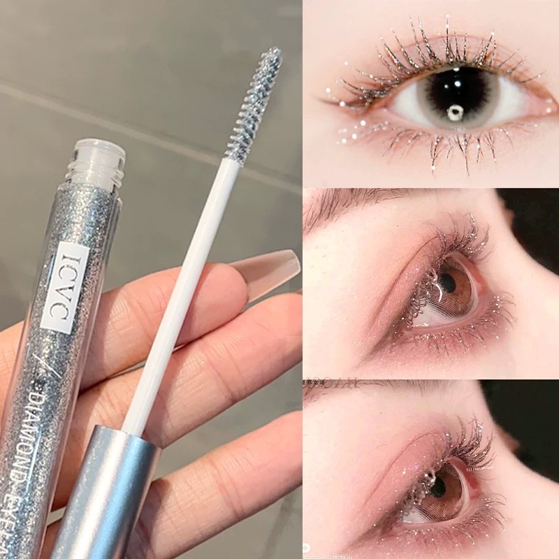 閃亮銀白水鑽睫毛膏 不暈染 夜店時尚-細節圖2