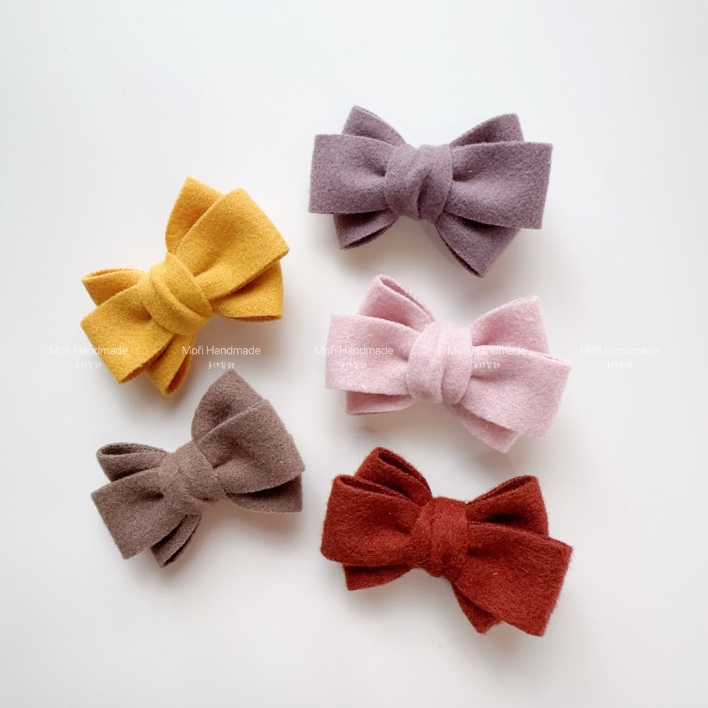 現貨免運@一支-毛呢雙層蝴蝶結髮飾 兒童髮夾兒童髮圈蝴蝶結髮圈女童髮夾女童髮圈公主髮飾氣質包頭髮飾劉海夾蝴蝶結髮圈-細節圖5