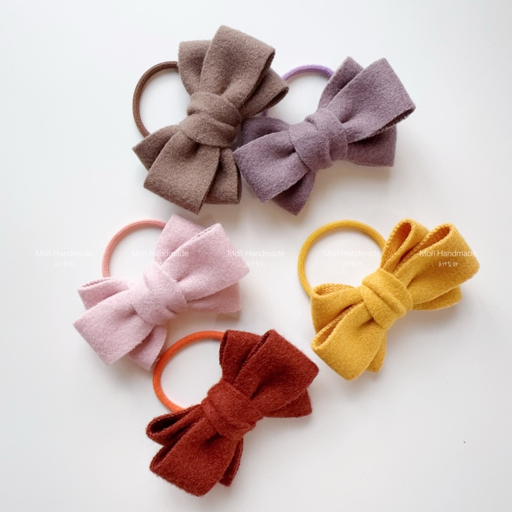 現貨免運@一支-毛呢雙層蝴蝶結髮飾 兒童髮夾兒童髮圈蝴蝶結髮圈女童髮夾女童髮圈公主髮飾氣質包頭髮飾劉海夾蝴蝶結髮圈-細節圖6