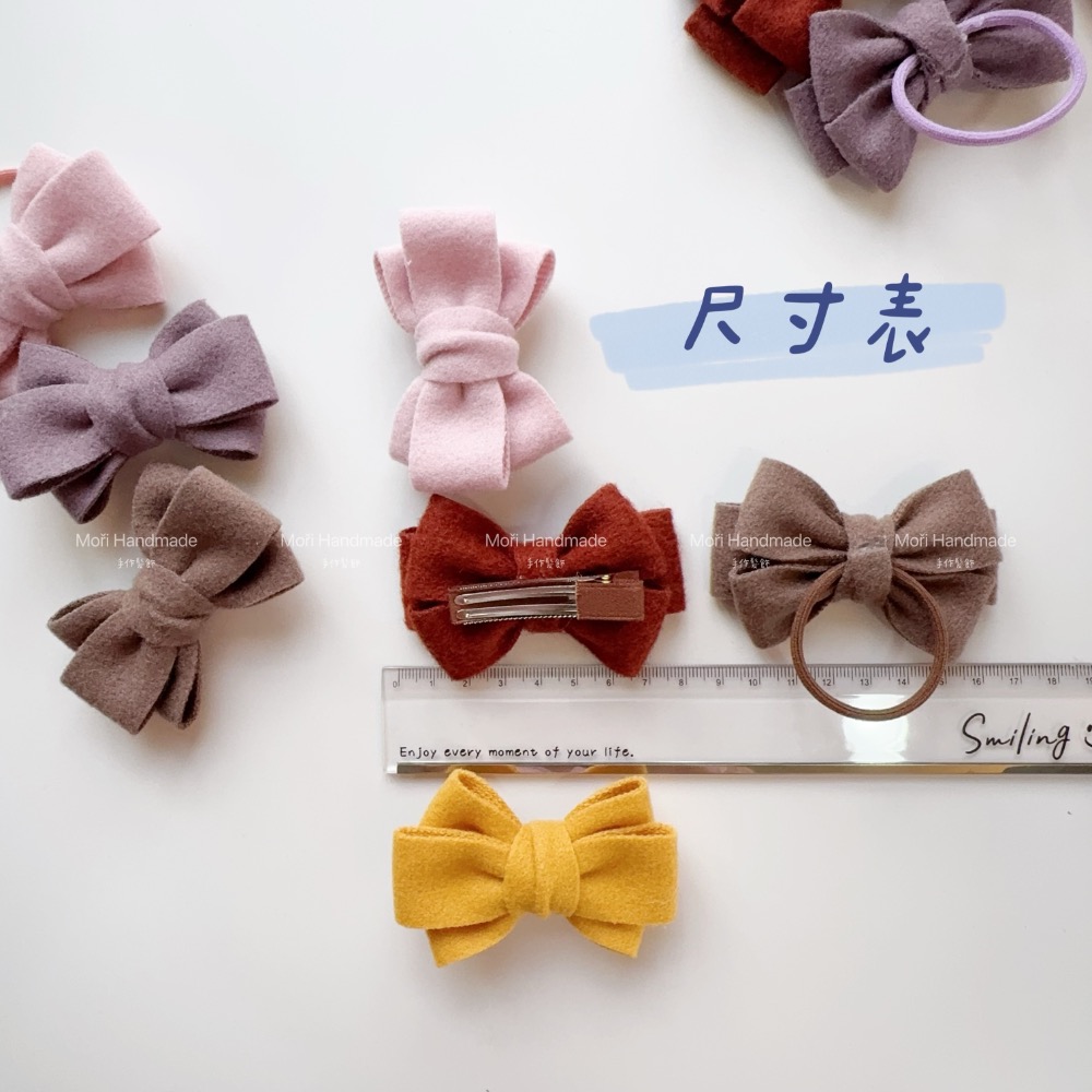 現貨免運@一支-毛呢雙層蝴蝶結髮飾 兒童髮夾兒童髮圈蝴蝶結髮圈女童髮夾女童髮圈公主髮飾氣質包頭髮飾劉海夾蝴蝶結髮圈-細節圖7