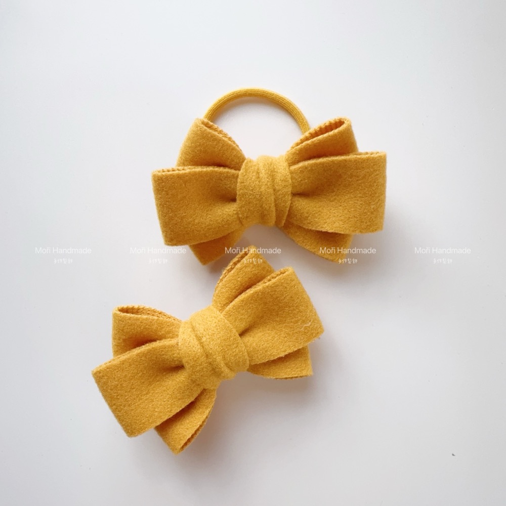 現貨免運@一支-毛呢雙層蝴蝶結髮飾 兒童髮夾兒童髮圈蝴蝶結髮圈女童髮夾女童髮圈公主髮飾氣質包頭髮飾劉海夾蝴蝶結髮圈-規格圖7