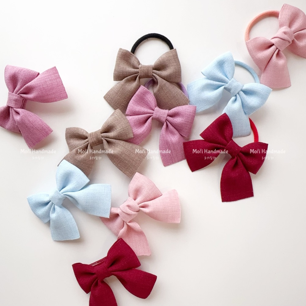 現貨免運@一入-燕尾蝴蝶結寶寶髮夾全包布髮夾寶寶髮圈彈力髮圈女寶髮夾幼兒園髮夾髮飾飾品少髮量髮圈兒童髮圈綁頭髮瀏海夾-細節圖3