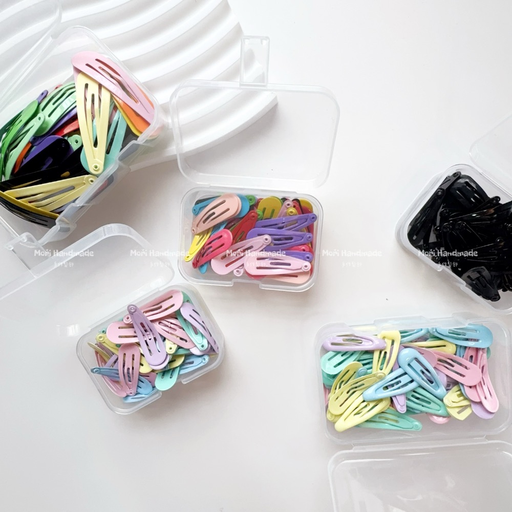 現貨免運@一盒-素色滴膠烤漆多髮量/少髮量/髮飾飾品 女寶BB夾兒童BB夾寶寶髮夾女童髮夾瀏海夾碎髮整理水滴夾-細節圖7
