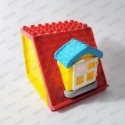 紅色閣樓+黃色凸窗藍屋簷+1隨機牆