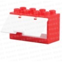 紅+白長方形上拉小櫃(含門片)