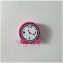 2孔圓型芭比粉紅色時鐘標