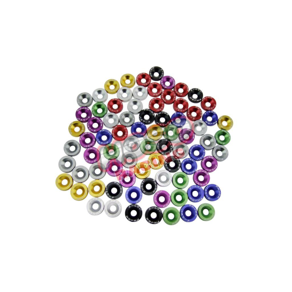 10個價格 M6 墊片螺絲 車牌螺絲 牌框螺絲 機車 汽車 引擎室 裝飾螺絲 6mm 彩色墊片 鋁合金 不鏽鋼螺絲 檔車-細節圖3