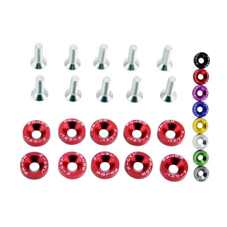 10個價格 M6 墊片螺絲 車牌螺絲 牌框螺絲 機車 汽車 引擎室 裝飾螺絲 6mm 彩色墊片 鋁合金 不鏽鋼螺絲 檔車-細節圖7