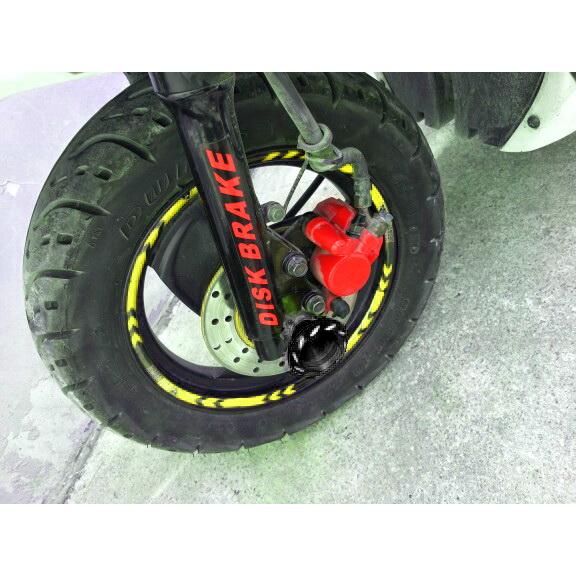 黃色 反光輪貼 靈獸 機車 輪框貼 輪圈貼紙 新勁戰 彪虎 雷霆S 輪貼 FORCE MSX JBUBU DRG 12吋-細節圖3