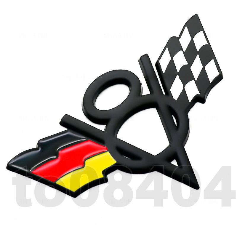 V8 三色 車尾貼鋁牌 鋁標 金屬貼標 義大利 德國 法國 車身貼紙 車殼貼 機車 摩托車 汽車 改裝 防水 造型 車貼-細節圖4