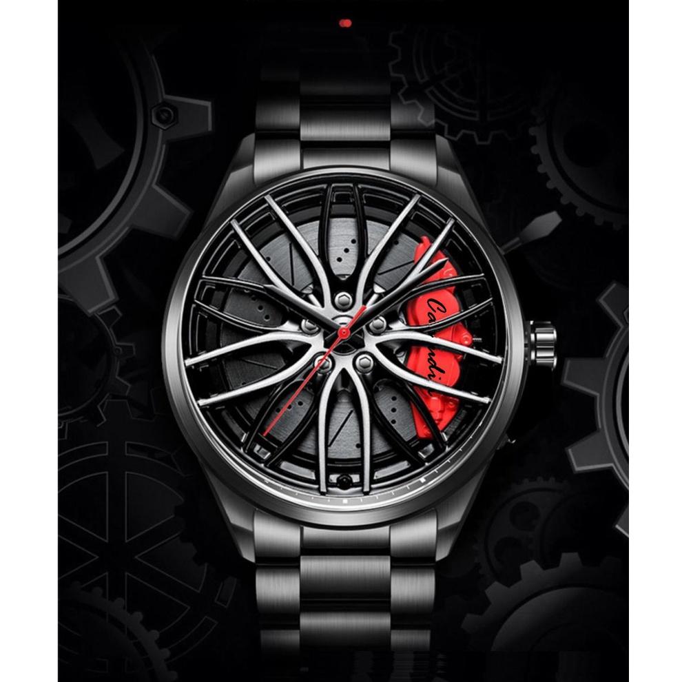 輪框卡鉗 男生手錶 造型手錶 潮流 男性手錶 男錶 男表 鋁圈 學生手錶 煞車 韓版 流行手錶 鋼帶 防水手錶 流行男錶-細節圖6