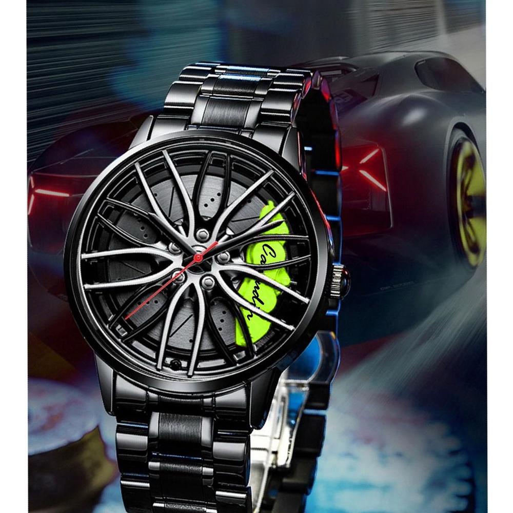 輪框卡鉗 男生手錶 造型手錶 潮流 男性手錶 男錶 男表 鋁圈 學生手錶 煞車 韓版 流行手錶 鋼帶 防水手錶 流行男錶-細節圖8