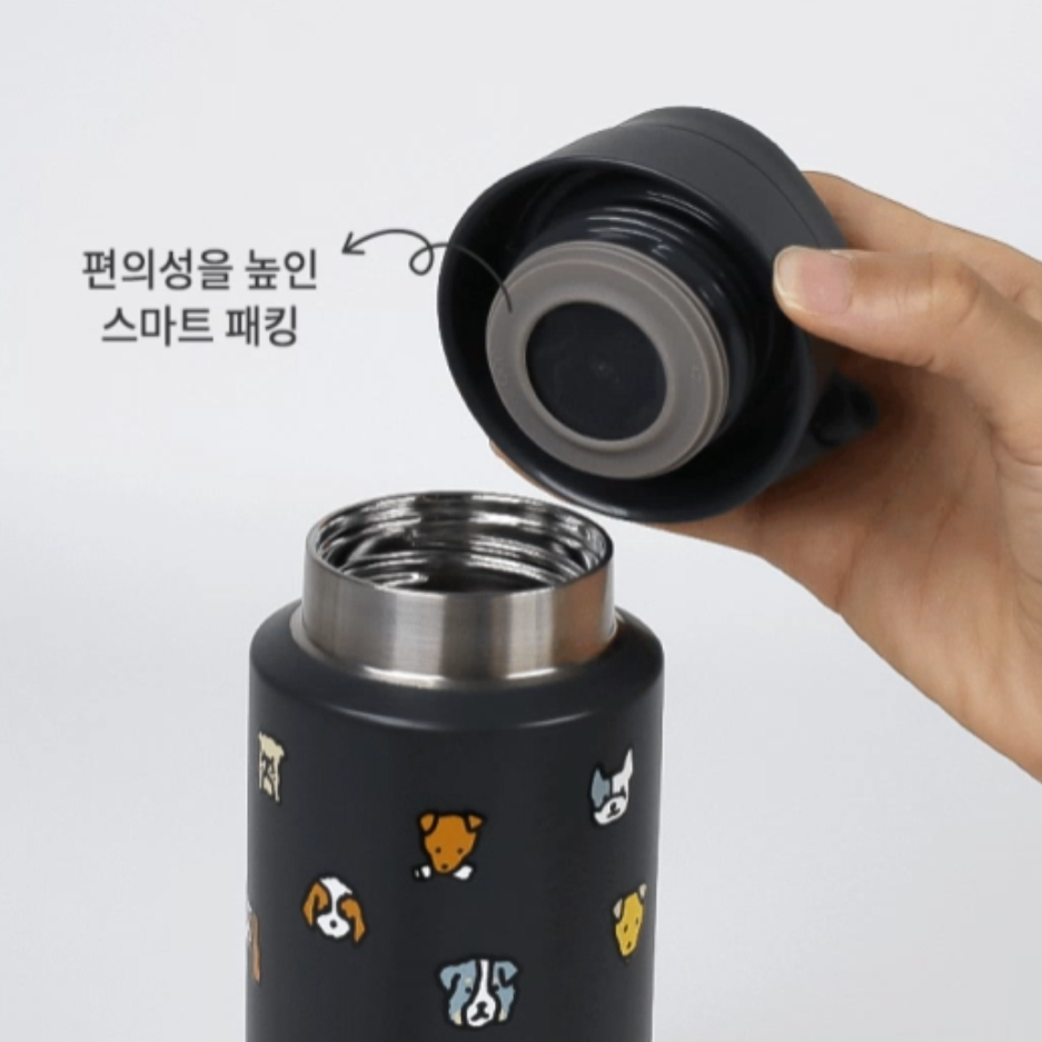 現貨🇰🇷韓國膳魔師🇰🇷韓國境內版 500ml 狗狗插畫 提把保溫杯 不銹鋼保溫杯 辦公室 聯名-細節圖8