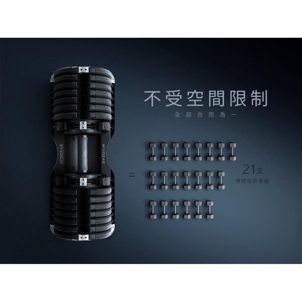 Byzoom Fitness  75磅 (34kg) 可調式啞鈴 黑-細節圖5