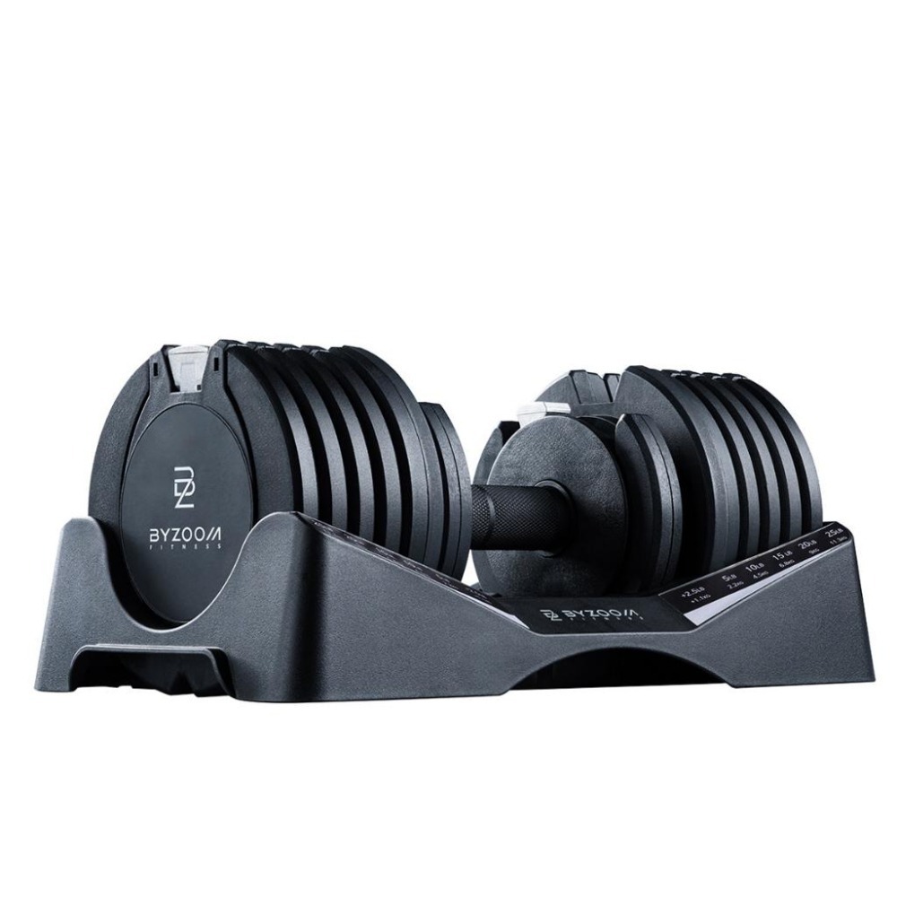 Byzoom Fitness 27.5磅(12.4kg) 可調式啞鈴 pure (白黑二色可選)-細節圖4